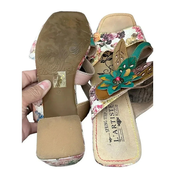 Spring Step L'Artiste Multicolor Floral Izetru Slide Sandal Shoes Size 8.5 - Picture 7 of 11